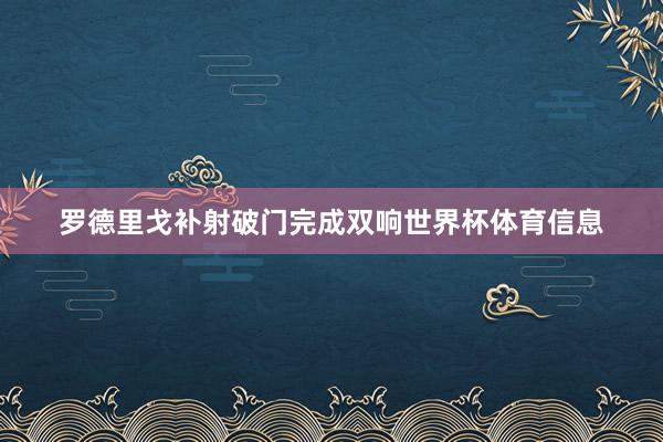 罗德里戈补射破门完成双响世界杯体育信息