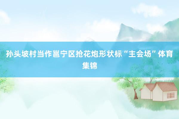 孙头坡村当作邕宁区抢花炮形状标“主会场”体育集锦