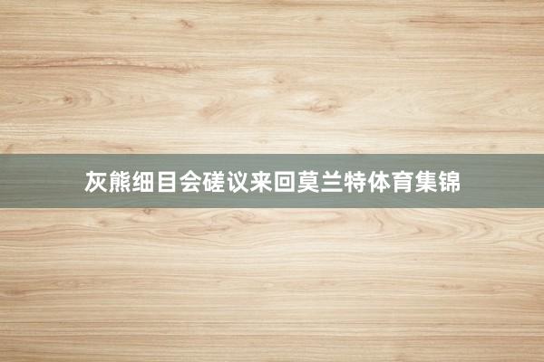 灰熊细目会磋议来回莫兰特体育集锦