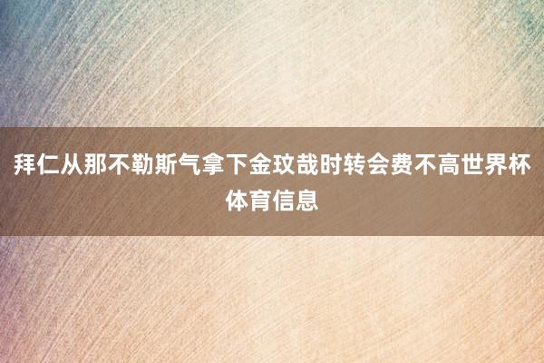 拜仁从那不勒斯气拿下金玟哉时转会费不高世界杯体育信息