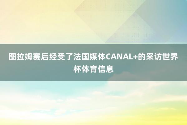 图拉姆赛后经受了法国媒体CANAL+的采访世界杯体育信息
