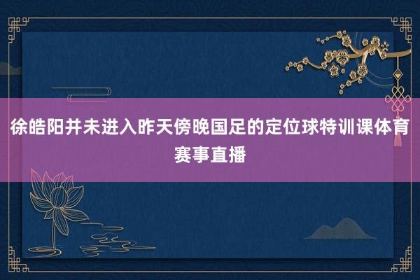 徐皓阳并未进入昨天傍晚国足的定位球特训课体育赛事直播