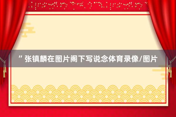 ”张镇麟在图片阁下写说念体育录像/图片