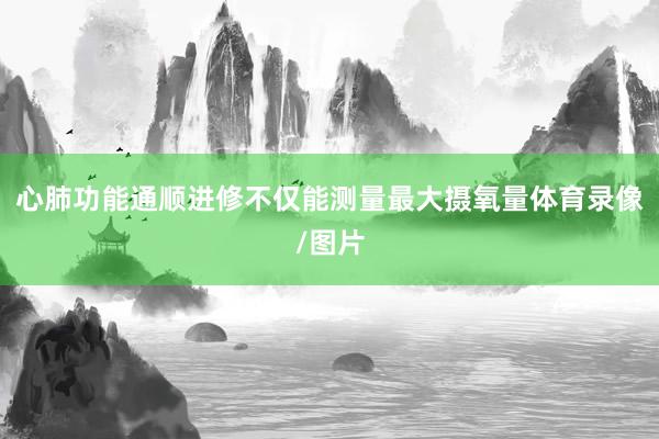 心肺功能通顺进修不仅能测量最大摄氧量体育录像/图片