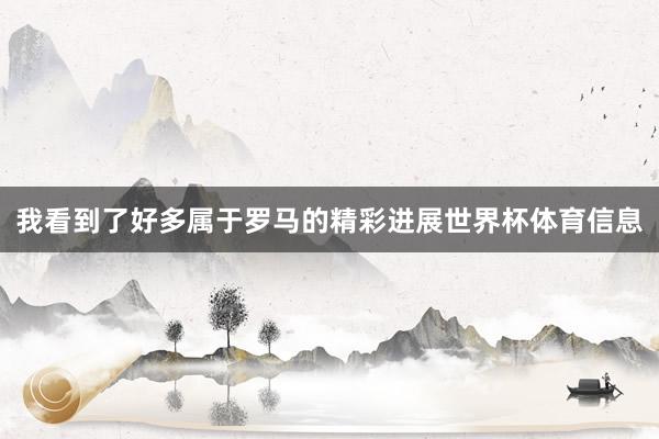 我看到了好多属于罗马的精彩进展世界杯体育信息