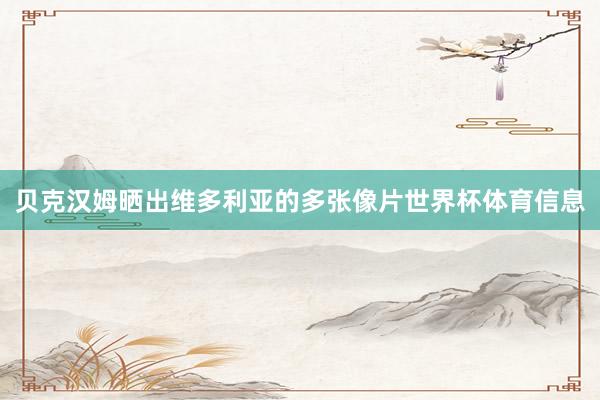 贝克汉姆晒出维多利亚的多张像片世界杯体育信息