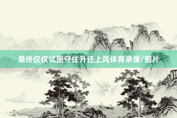 最终仅仅试图守住升迁上风体育录像/图片