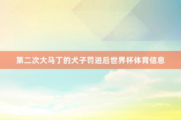 第二次大马丁的犬子罚进后世界杯体育信息