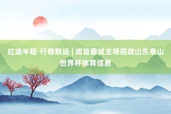 红途半程·行稳致远 | 成皆蓉城主场迎战山东泰山世界杯体育信息